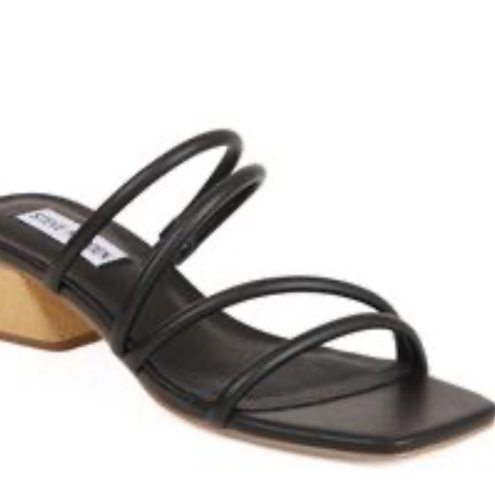 Steve Madden Black Assured Women's Sandals - Picture 12 of 13